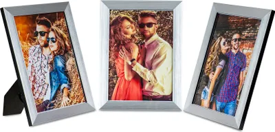 Produktbild von 3er Set Bilderrahmen 15x20cm Aluminium Schwarz Fotorahmen Einzelrahmen Tischdeko