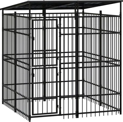Immagine prodotto di Cuccia per cani da esterno con tetto in acciaio 3,69 m² - Altri accessori per cani 3097965