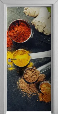 Produktbild von Tür Selbstklebende 90x210 cm Türfolie Türtapete Klebefolie - Kräuter und Gewürze