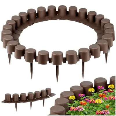 Produktbild von Braune Kunststoff-Gartenbegrenzungen, 220 cm, 4er-Pack