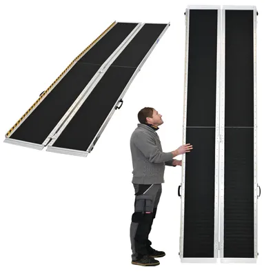 Produktbild von TRUTZHOLM Rollstuhlrampe 305 cm Traglast 272 kg Alu 2-fach klappbar friktionsbeschichtet Kofferrampe