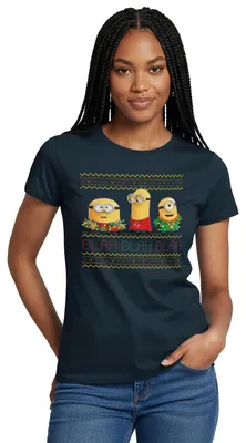 Produktbild von Spreadshirt Minions X-Mas Blah Ugly Christmas Weihnachten Frauen T-Shirt, S, Navy