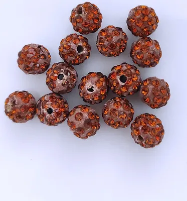 Produktbild von Shamballa Perlen, glitzer, 8 mm, 15 Stück, Rot dunkel
