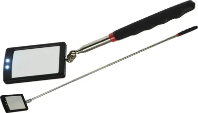 Zdjęcie produktu dla Lustro teleskopowe z oświetleniem LED 28-88cm, lustro 65x40mm