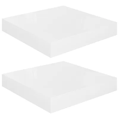 Immagine prodotto di vidaXL Mensole galleggianti da parete 2 pz. MDF bianco lucido 23x23,5x3,8 cm