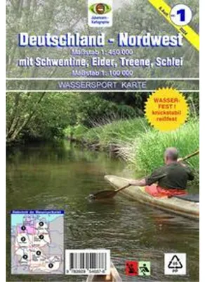 Image de Carte de randonnée nautique / Nord-ouest de l'Allemagne pour le canoë et l'aviron