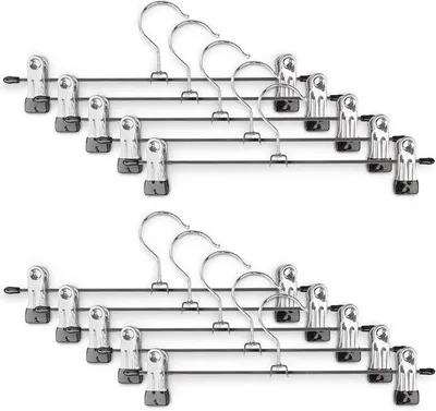 Image de Crochets métalliques pour vestiaires - Crochets réglables pour vêtements - Cintres antidérapants - 150 pièces - Argent