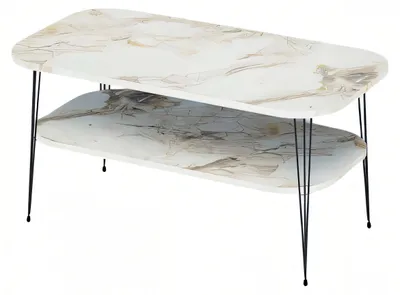 Productafbeelding van Moderne, meerkleurige salontafel van hout met roestvrijstalen details