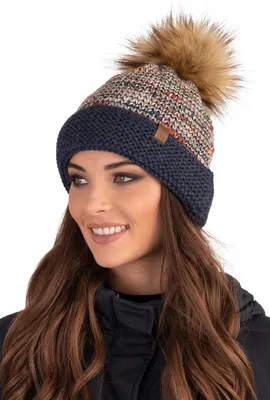 Immagine prodotto di Vivisence berretto donna con pompon inverno lana caldo spesso 7024 , blu scuro, taglia unica