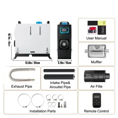 Produktbild von Autoheizung, Fernbedienung, Zusatzheizung, weiß 8KW rotes LCD S