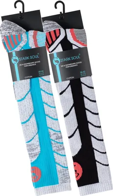 Produktbild von Ski und Snowboard Socken mit Spezialpolsterung, 2 Paar  - 39 - 42 - Schwarz / Türkis