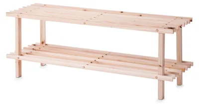 Image de Zeller Étagère à chaussures avec 2 étagères, bois résineux, 80 x 26 x 29,5 cm