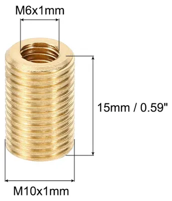 Produktbild von M10 auf M6 x15 mm Gewindeeinsatz, 8 Stš¹ck Messing Schnellgewindeeinsatz Einschraubmuttern fš¹r die Gewindereparatur gewinde-anschlš¹sse Gewindeadapter ewindereduzierung Set