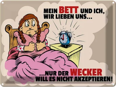 Produktbild von vianmo Blechschild 30x40 cm Mein Bett und Ich wir lieben uns Liebe