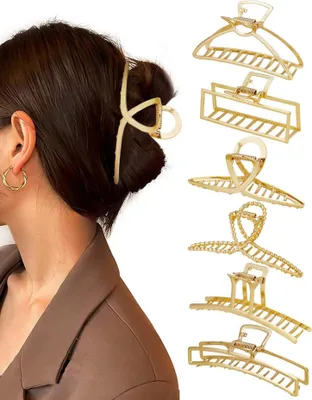 Image de Pince à cheveux Femme Métal Pince à cheveux Or Antidérapante 6 pièces Spirale Grande Tenue Forte Kavya