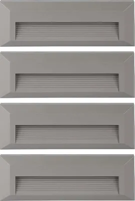 Produktbild von 4er Set LED Stufenleuchte Außen, IP65, grau, B 23 cm