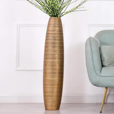 Produktbild von Leewadee Bodenvase 85 cm - Hohe Polyresin Deko für Pampasgras