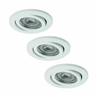 Produktbild von Nice Price Basic Einbauleuchten Set schwenkbar LED 3x3,5W 230V GU10 51mm Weiß/Metall