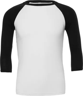 Immagine prodotto di Canvas 3200 | Maglietta da baseball a 3 / 4 maniche da uomo - Colore: Bianco/Nero - Taglia: L
