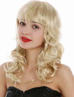 Produktbild von WIG ME UP Perücke mittellang Locken lockig Pony Blond Mix VK-52-24BSP613