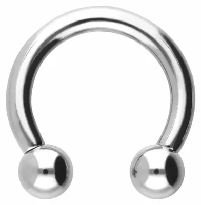 Produktbild von Ohrpiercing, Nasenpiercing, Septum Piercing Chirurgenstahl Hufeisenring Farbe: Silber + Kugelgröße: 6mm Innendurchmesser: 14mm + Stabstärke: 3mm