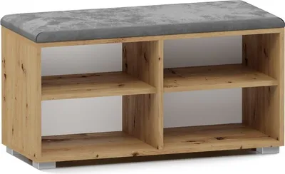 Produktbild von CDF Schuhschrank Opal 4P | Farbe: Eiche Artisan | Ideal für Diele, Flur, Büro | Schuhaufbewahrung | bequemer Sitz | 4 Schuhregale | modern