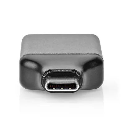 Produktbild von Nedis USB-C Adapter - USB 3.2 Gen 1 - USB-C Stecker - DisplayPort Buchse - 4K@60Hz - Rund - Vernickelt - Grau / Schwarz - Umschlag