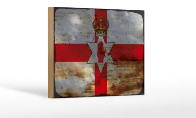 Produktbild von Holzschild Flagge Nordirland 18x12 cm Flag Rost Dekoration