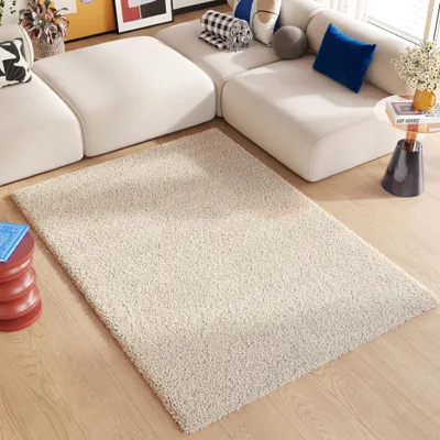 Image de Tapis ESSENCE Shaggy Unicolore Moderne Beige 300 x 400 cm