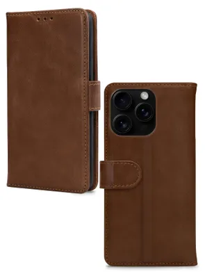 Produktbild von Mobilize Wallet iPhone 16 Pro Hülle Echtes Leder Klapphülle Geldbörse - Braun