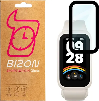Produktbild von Szkło hybrydowe Bizon Glass Watch Edge Hybrid dla Xiaomi Smart Band 9 Active / Redmi Smart Band 3, czarne