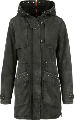 Produktbild von Rock Rebel by EMP Damen graue Übergangsjacke mit Nieten XXL
