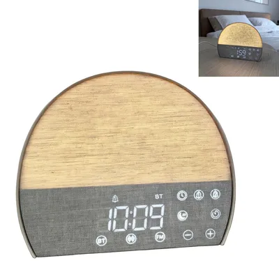 Produktbild von Textil Wake-Up Wecker, Wake-up Light mit LED Licht, Zwei Wecker, Bluetooth Lautsprecher, FM Radio, Weißes Nachtlicht