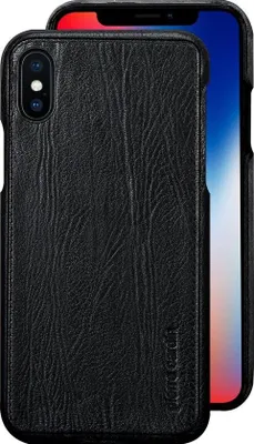 Productafbeelding van iPhone Xs/X hoesje - Pierre Cardin - Zwart - Leer