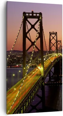 Produktbild von Bild auf Leinwand - Leinwandbild - Brücke Fluss Landschaft - 55x100cm - Wand Bild - Wanddeko - Leinwanddruck - Bilder - Kunstdruck - Wanddekoration - Leinwand bilder - Wandkunst - PA55x100-0120