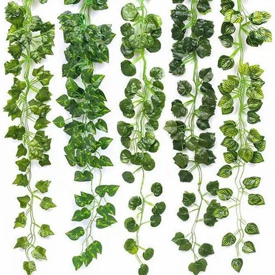 Immagine prodotto di AhLmA 7 pezzi piante artificiali, piante rampicanti artificiali, piante da parete, decorazioni, rampicanti artificiali, fascette, pianta rampicante artificiale verde, decorazione per balcone, ideale come decorazione da parete per matrimoni in giardino
