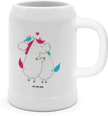 Produktbild von Mr. & Mrs. Panda Krug Einhorn Mitteilung - Weiß - Geschenk, Einhörner, Seidel, Deko, Valentinstag, Spruch, Keramikkrug, Steinkrug, Humpen, Bier, Liebe