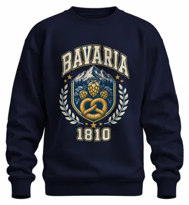 Produktbild von Bavaria 1810 Bayern Trachtenshirt Lederhose Sweatshirt Pullover, Navy, 3XL