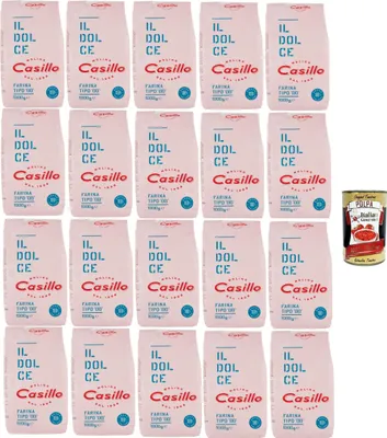 Produktbild von Casillo IL Dolce Farina di Grano Tenero Tipo 00 W 160 IL Dolce Weichweizenmehl Typ 00 W 160 20x1kg + Italian Gourmet polpa 400g