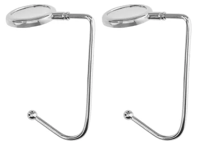 Produktbild von kwmobile Taschenhalter für Tisch - 2x Handtaschenhalter für Tisch - Taschenhaken - Taschen Aufhänger - Taschen Halter Haken - Tischhaken Set Silber