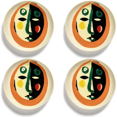 Imagen del producto de Platos para postre de cerámica, juego de 4 unidades, colores variados, para la cocina