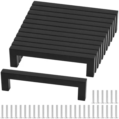 Kastengriffe, 12 Stück, schwarz, Edelstahl, 172x160x35 mm