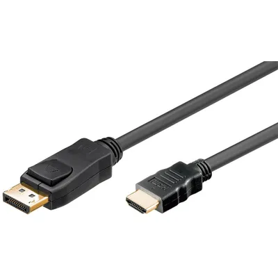 Productafbeelding van Goobay DisplayPort naar HDMI adapterkabel, verguld, zwart, 3 meter