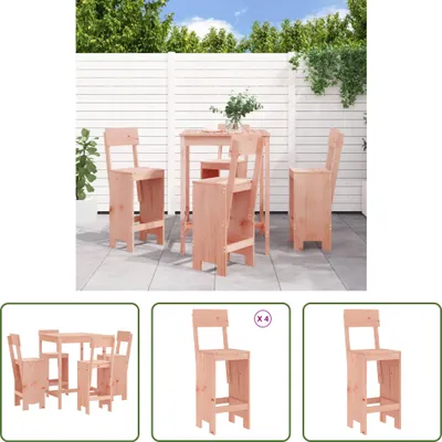 Produktbild von The Living Store 5-tlg. Gartenbar-Set Massivholz Douglasie