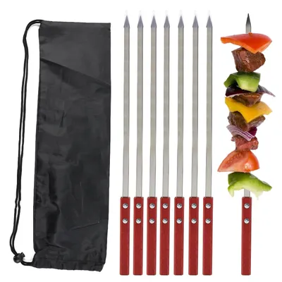 Produktbild von Set mit 8 Spießen aus Edelstahl für Schaschlik, 42 cm lang