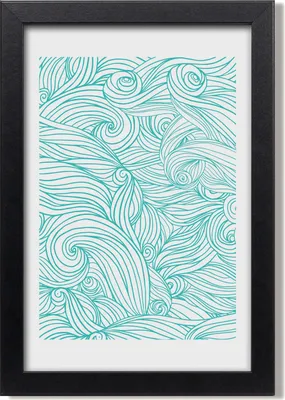 Produktbild von Bild 20x30 MDF-Rahmen, Wandkunst Blaue Wellen