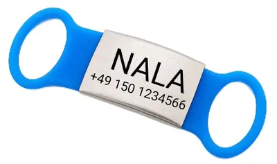 Produktbild von Personalisierte Hundemarke für Halsband, Blau, Größe L
