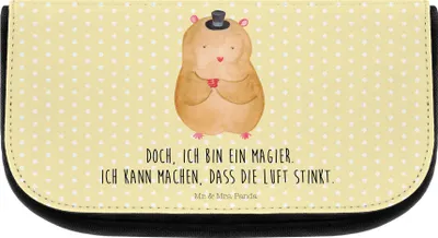 Produktbild von Mr. & Mrs. Panda Organizer Hamster Hut - Gelb Pastell - Geschenk, Lustige Sprüche, Zylinder, Zwerghamster, Make-up, Tasche, kulturtäschchen, kosmetiktäschchen, Magier