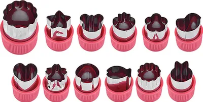 Image de CANDeal 12 pièces emporte-pièces légumes, Cookie gâteau emporte-pièces fruits en acier inoxydable, Set d'emporte-pièces biscuits/gâteaux pour gâteau, biscuit, sushi, fruits