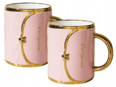 Productafbeelding van Porseleinen Mokzak 400Ml Met Deksel En Lepel Roze Als Cadeau